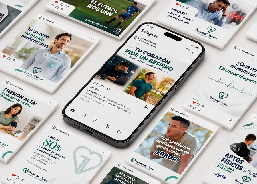 Branding y gestión de redes para Girassolli Verón, cardiología