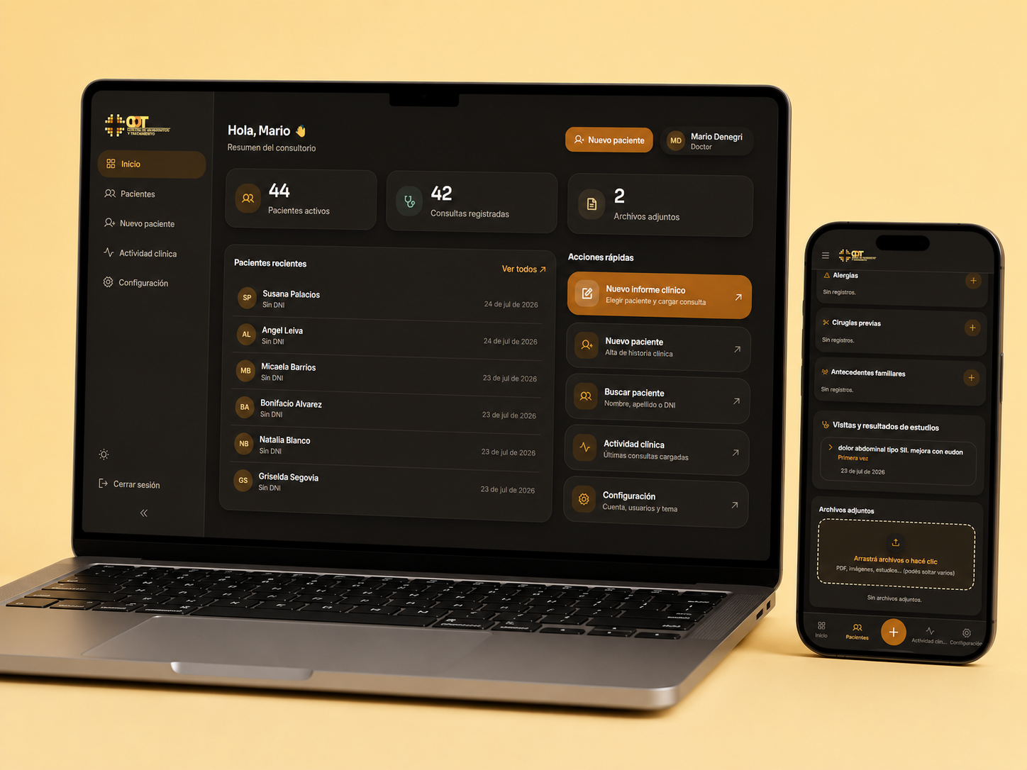 Sistema completo digital para consultorio para CDT Bella Vista