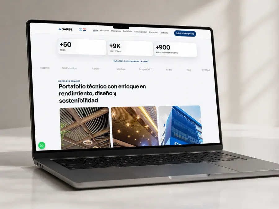Sitio web desarrollado para Garbe